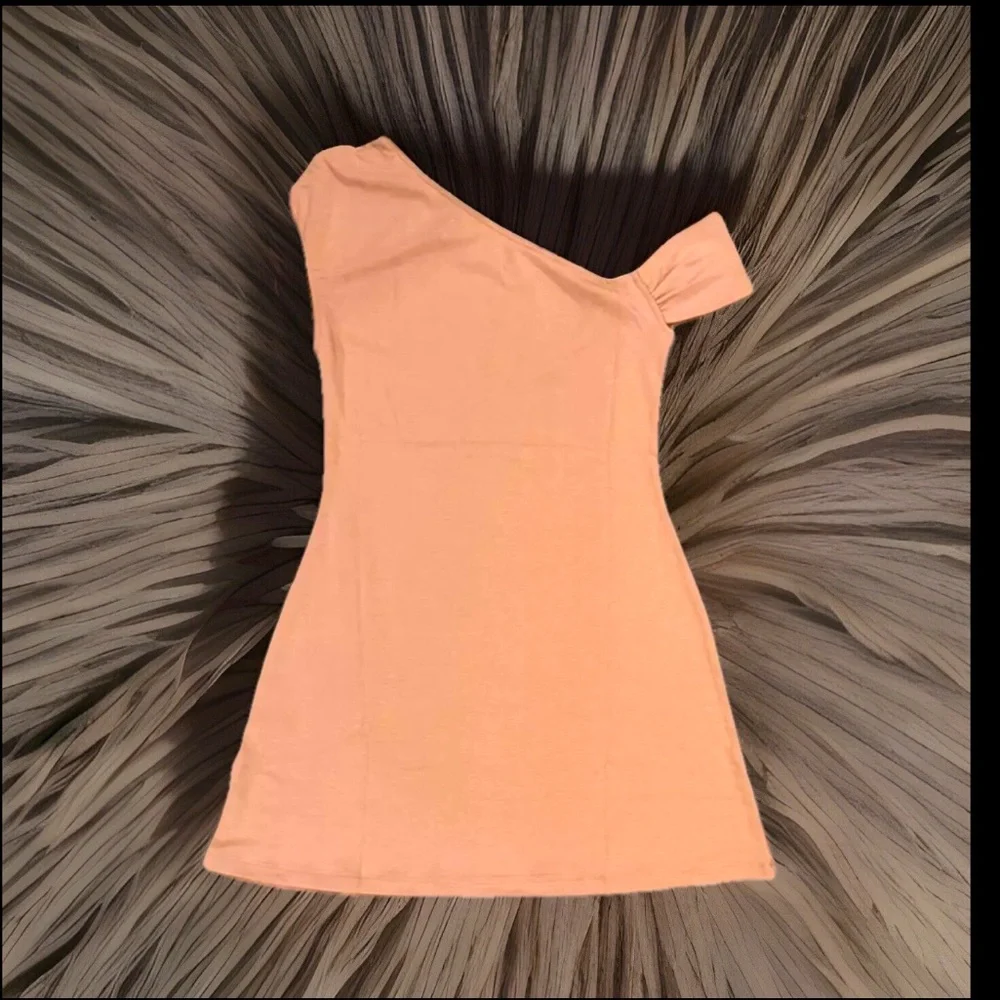 Free People Beach Coral Mini Dress Tuscany Cap Sleeves Slim Bodycon Sz Medium